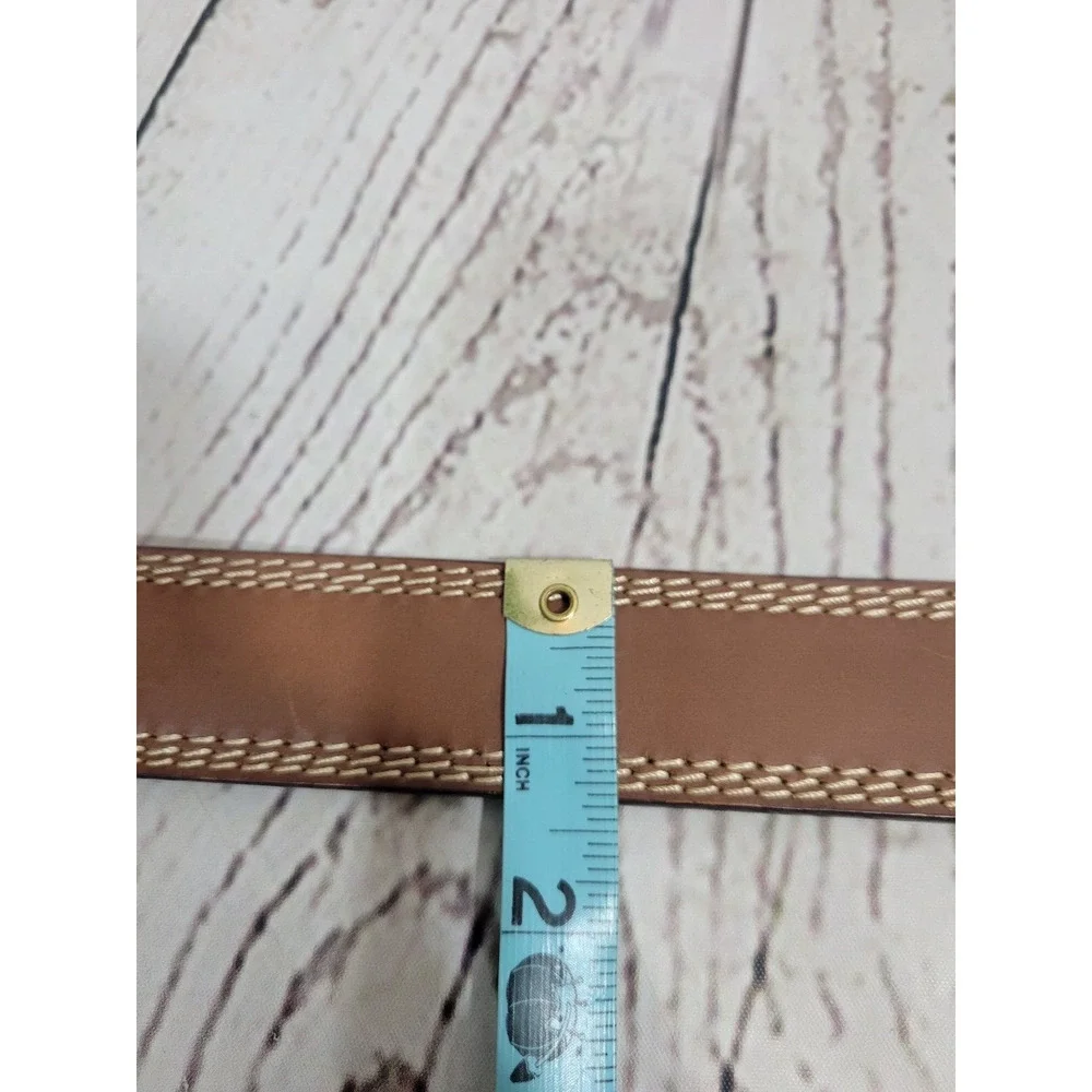 Men's Brown Genuine Leather Triple Stitched Dress Casual Belt Size‎ 43-45